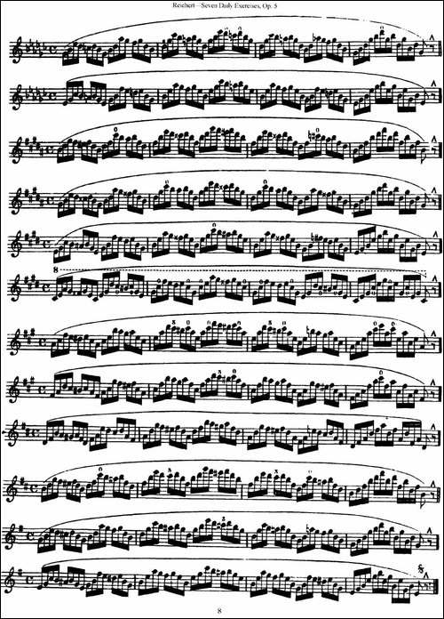 瑞澈特七首每日长笛练习曲Op.5-NO.4-长笛五线谱|长笛谱