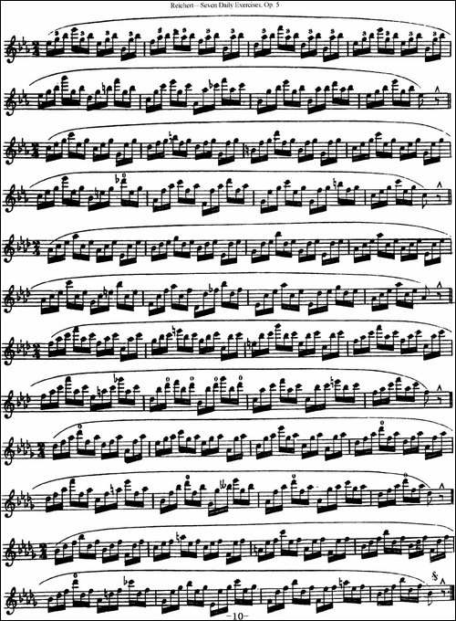 瑞澈特七首每日长笛练习曲Op.5-NO.5-长笛五线谱|长笛谱