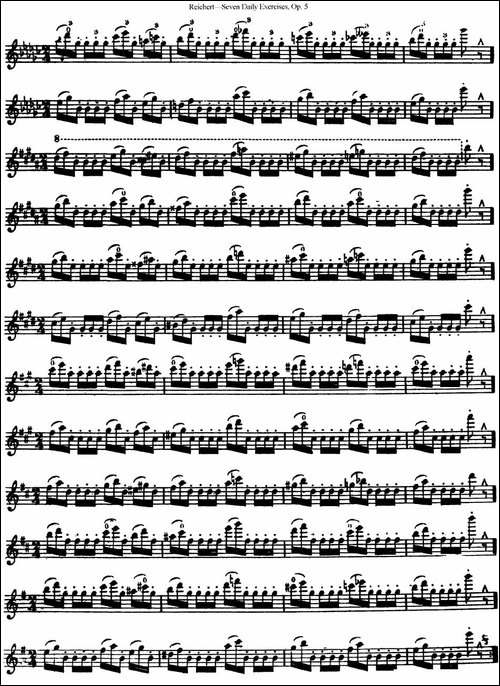 瑞澈特七首每日长笛练习曲Op.5-NO.7-长笛五线谱|长笛谱