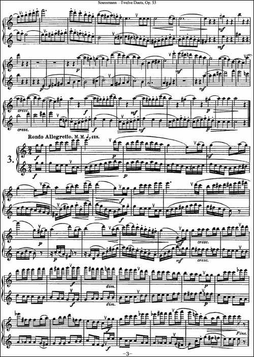 苏斯曼12首长笛重奏曲Op.53-NO.1-NO.4-长笛五线谱|长笛谱