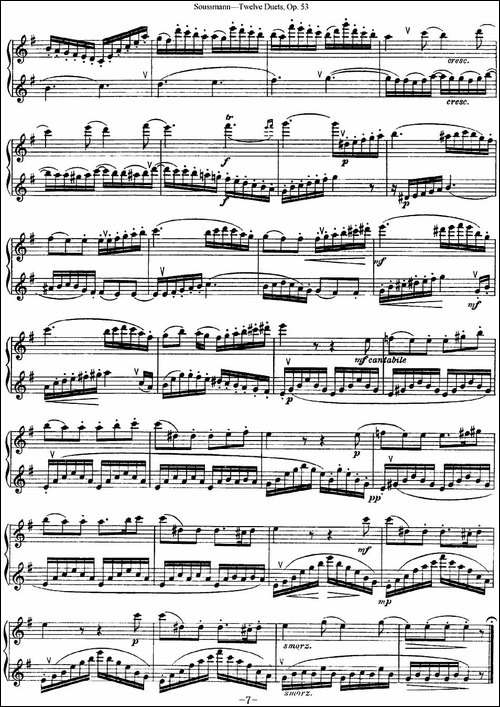 苏斯曼12首长笛重奏曲Op.53-NO.5-长笛五线谱|长笛谱