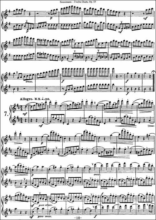 苏斯曼12首长笛重奏曲Op.53-NO.6-NO.7-长笛五线谱|长笛谱