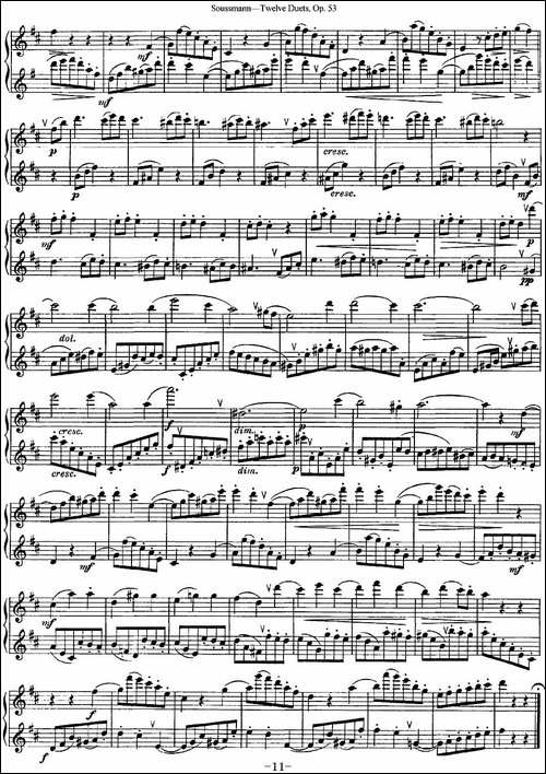 苏斯曼12首长笛重奏曲Op.53-NO.6-NO.7-长笛五线谱|长笛谱