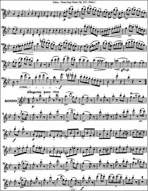 图露三首长笛简易重奏曲Op.103-Flute-1-NO.3-长笛五线谱|长笛谱