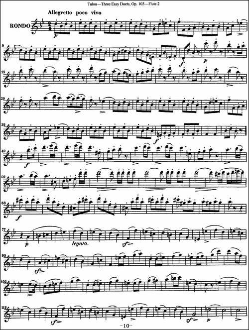 图露三首长笛简易重奏曲Op.103-Flute-2-NO.3-长笛五线谱|长笛谱