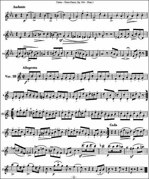 图露三首长笛简易重奏曲Op.104-Flute-1-NO.1-长笛五线谱|长笛谱
