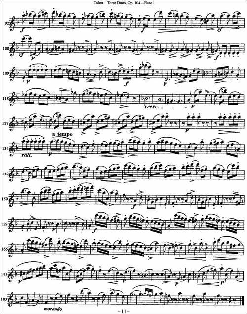 图露三首长笛简易重奏曲Op.104-Flute-1-NO.3-长笛五线谱|长笛谱