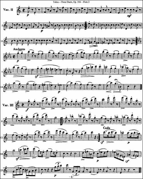 图露三首长笛简易重奏曲Op.104-Flute-2-NO.1-长笛五线谱|长笛谱