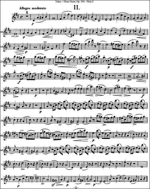 图露三首长笛简易重奏曲Op.104-Flute-2-NO.2-长笛五线谱|长笛谱