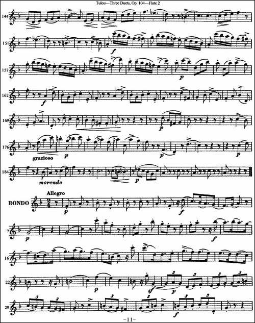 图露三首长笛简易重奏曲Op.104-Flute-2-NO.3-长笛五线谱|长笛谱
