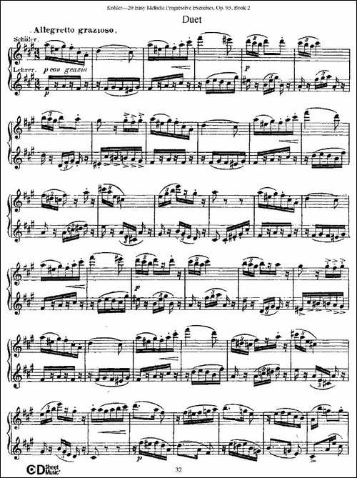 柯勒练习曲作品93号-二-长笛五线谱|长笛谱