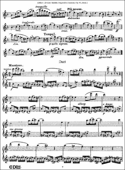 柯勒练习曲作品93号-二-长笛五线谱|长笛谱