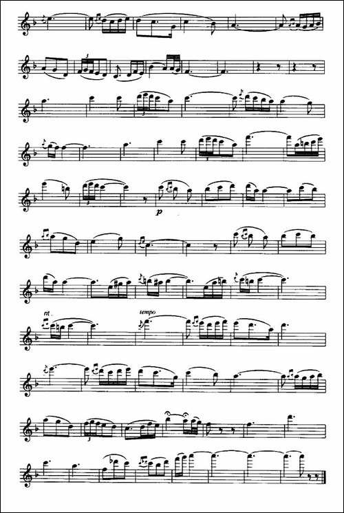 小夜曲-德里格作曲版-长笛五线谱|长笛谱