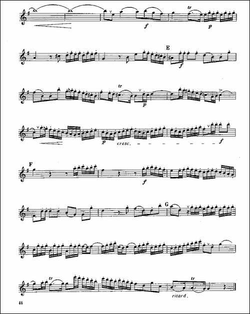 长笛五级考级曲谱-长笛五线谱|长笛谱