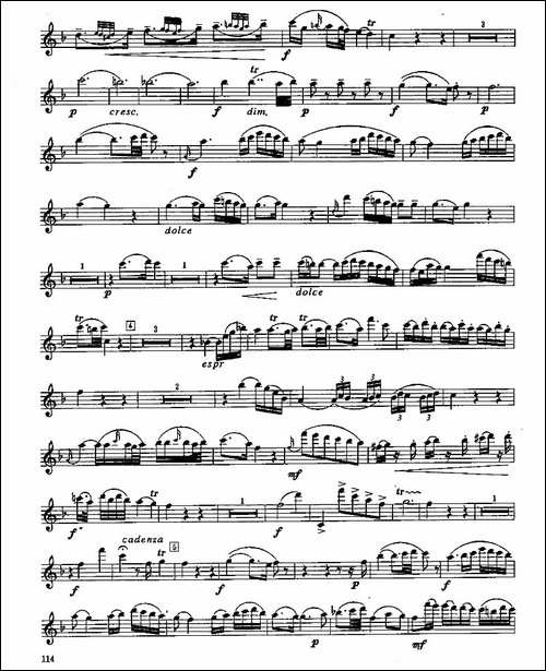 长笛七级考级曲谱-第四-长笛五线谱|长笛谱