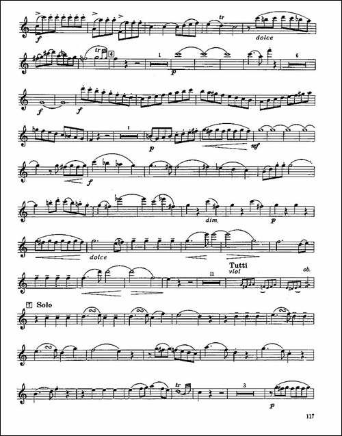 长笛七级考级曲谱-第四-长笛五线谱|长笛谱