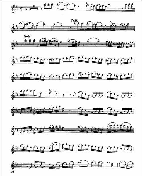 长笛八级考级曲谱-第四1—2-长笛五线谱|长笛谱