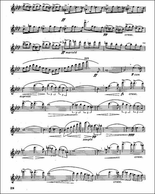 长笛九级考级曲谱-第四—3-长笛五线谱|长笛谱