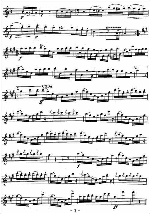 土耳其进行曲-莫扎特作曲版-长笛五线谱|长笛谱