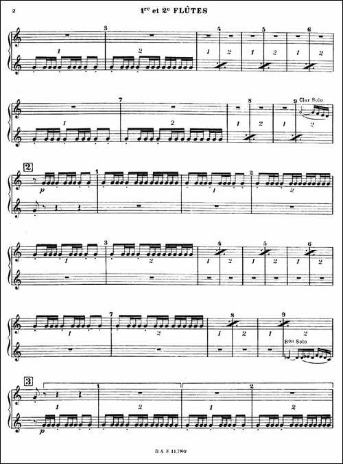 BOLERO-波莱罗-交响乐长笛分谱-长笛五线谱|长笛谱