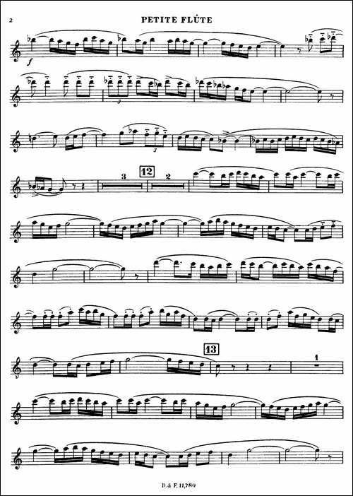 BOLERO-波莱罗-交响乐短笛分谱-长笛五线谱|长笛谱