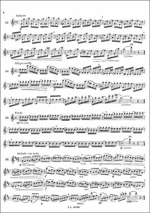 简易练习曲100首-长笛五线谱|长笛谱
