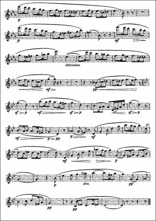 西西里舞曲-福列作曲版-长笛五线谱|长笛谱
