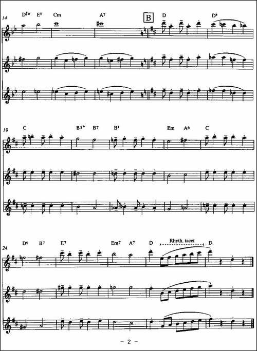 朔特的乔普林-三重奏-长笛五线谱|长笛谱