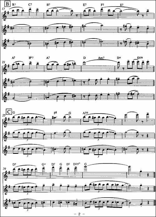 平行小节-三重奏-长笛五线谱|长笛谱