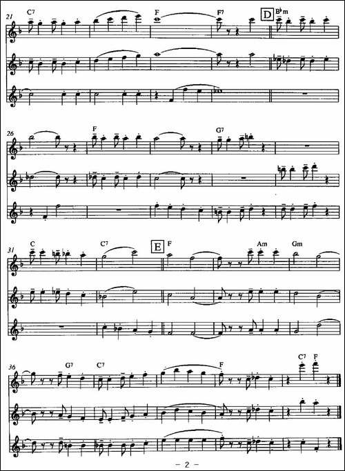 里约热内卢的拉格泰姆-三重奏-长笛五线谱|长笛谱