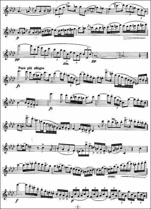 夜曲-多普勒作曲版-长笛五线谱|长笛谱