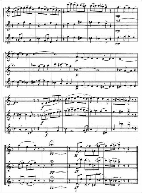 弗拉门长戈探戈舞曲-三重奏-长笛五线谱|长笛谱