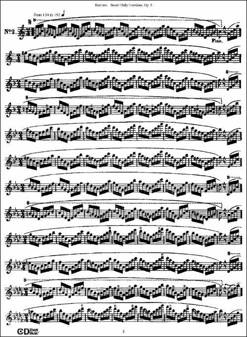 Seven-Daily-Exercises,-Op.5-每日练习七首，-长笛五线谱|长笛谱