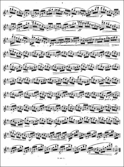 24首长笛练习曲-Op.15-之1—5-长笛五线谱|长笛谱