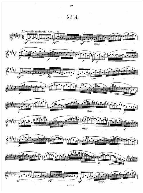 24首长笛练习曲-Op.15-之11—15-长笛五线谱|长笛谱