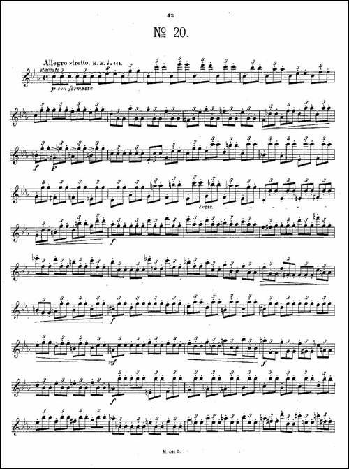24首长笛练习曲-Op.15-之16—20-长笛五线谱|长笛谱