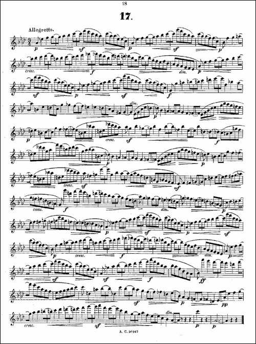24首长笛练习曲-Op.21-之13—24-长笛五线谱|长笛谱