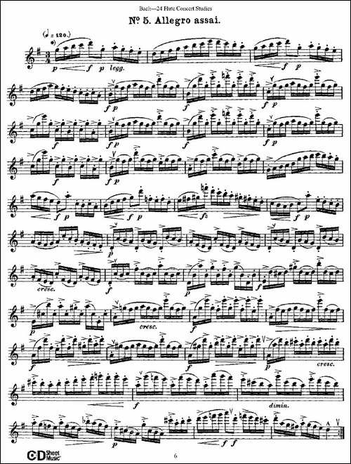 Bach-24-Flutc-Concert-Studies-之1—5-巴赫-长笛五线谱|长笛谱