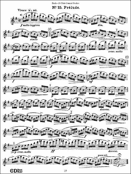Bach-24-Flutc-Concert-Studies-之11—15-巴-长笛五线谱|长笛谱
