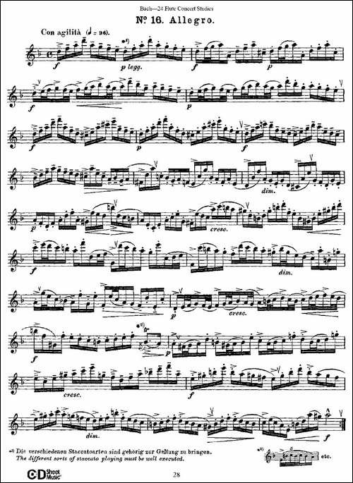 Bach-24-Flutc-Concert-Studies-之16—19-巴-长笛五线谱|长笛谱