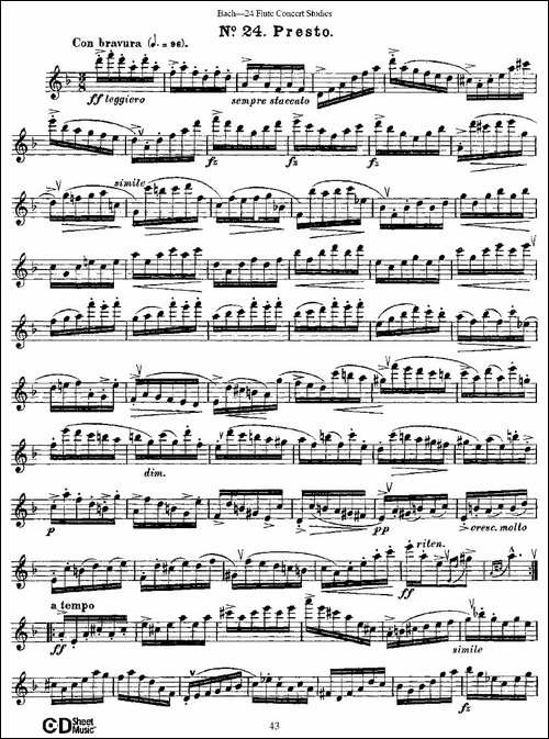 Bach-24-Flutc-Concert-Studies-之20—24-巴-长笛五线谱|长笛谱
