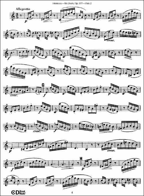 Six-Duets,-Op.137-之一-二重奏-六首作品-137-长笛五线谱|长笛谱