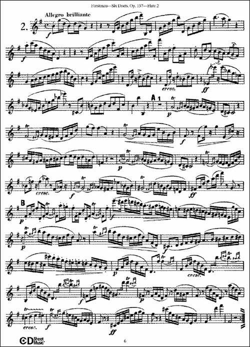Six-Duets,-Op.137-之二-二重奏-六首作品-137-长笛五线谱|长笛谱