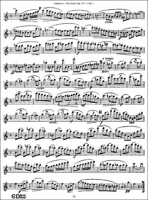 Six-Duets,-Op.137-之三-二重奏-六首作品-137-长笛五线谱|长笛谱