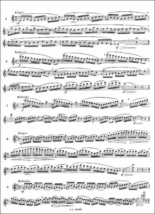 moyse-100首练习曲之1—14-长笛五线谱|长笛谱