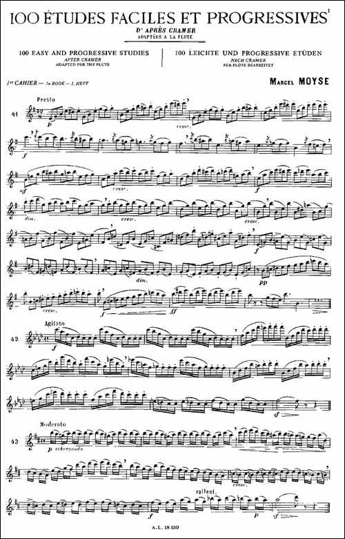 moyse-100首练习曲之41—49-长笛五线谱|长笛谱