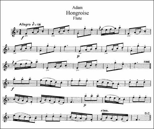 Hongroise-长笛五线谱|长笛谱