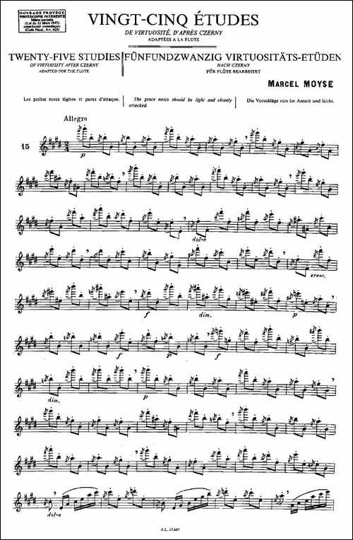 Moyse-25-Studies-after-Czerny-flute-之15-2-长笛五线谱|长笛谱