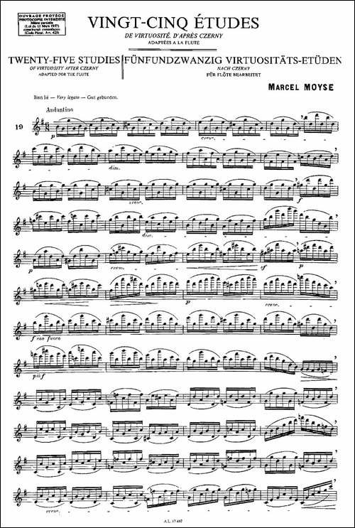 Moyse-25-Studies-after-Czerny-flute-之19-2-长笛五线谱|长笛谱