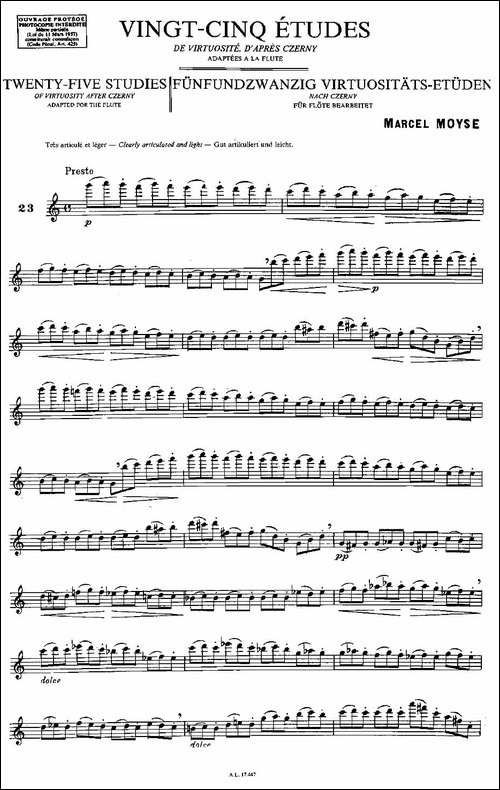 Moyse-25-Studies-after-Czerny-flute-之23-2-长笛五线谱|长笛谱